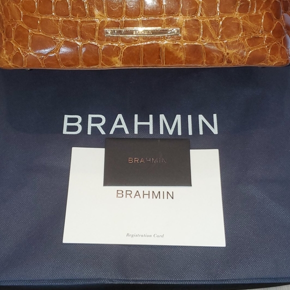 💲SOLD🧾Brahmin Medium Satchel in Tan Gustavo - Picture 9 of 10